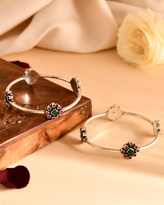 Emerald Bloom Heritage Bangles