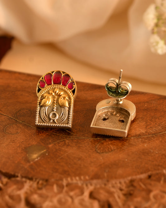 Heritage Arch Silver Stud Earrings