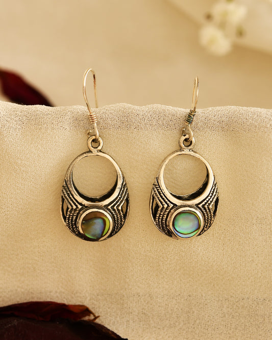 Pearl Leaf Silver Earrings