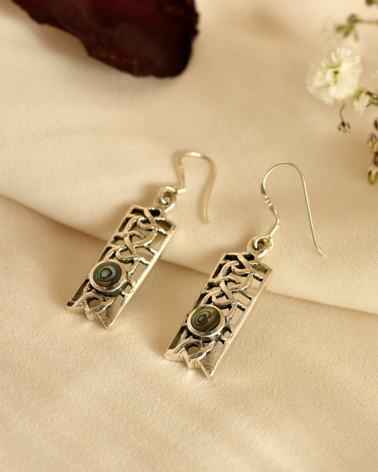Filigree Bar Silver Earrings