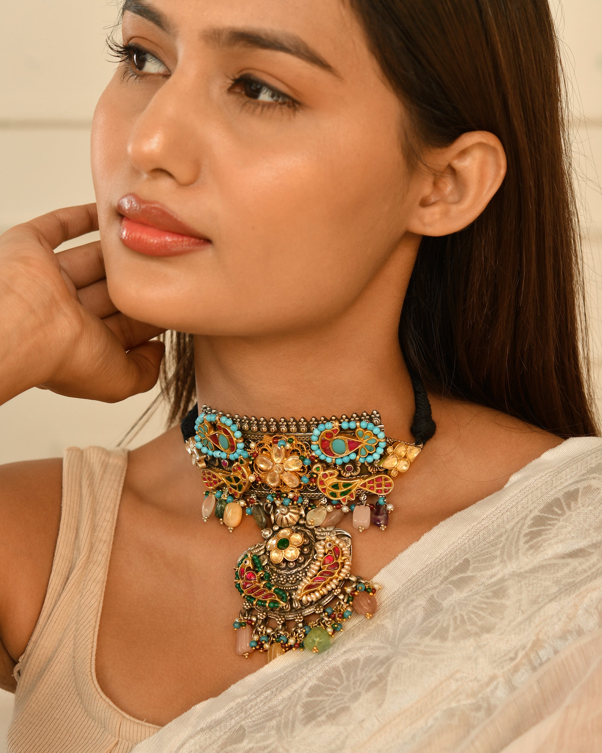 Maharani Peacock Heritage Choker