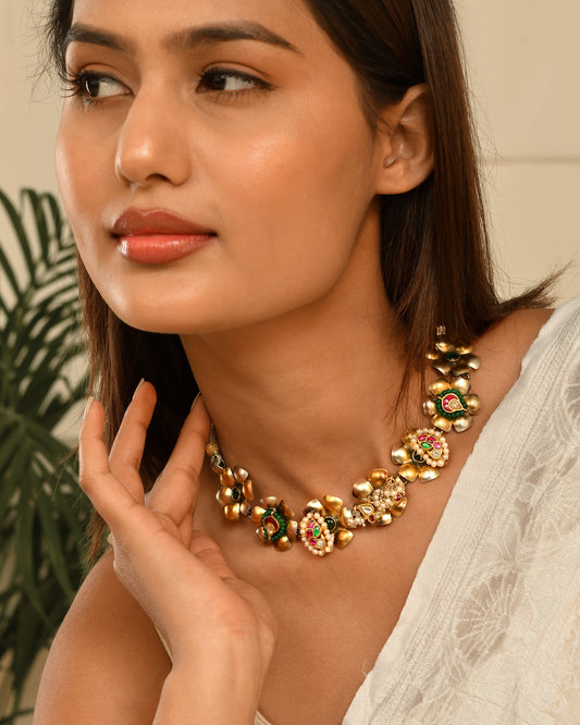 Pushpa Floral Heritage Dori Necklace