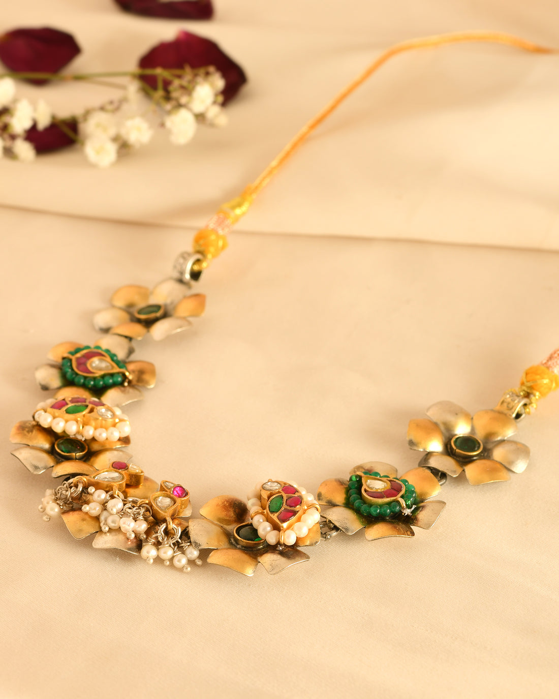 Pushpa Floral Heritage Dori Necklace Set