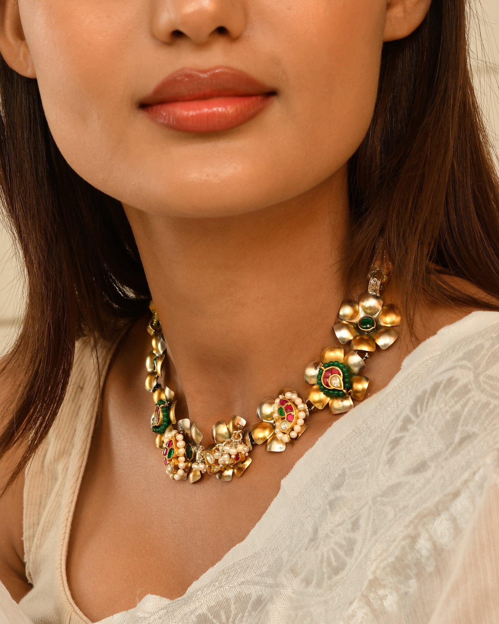 Pushpa Floral Heritage Dori Necklace Set
