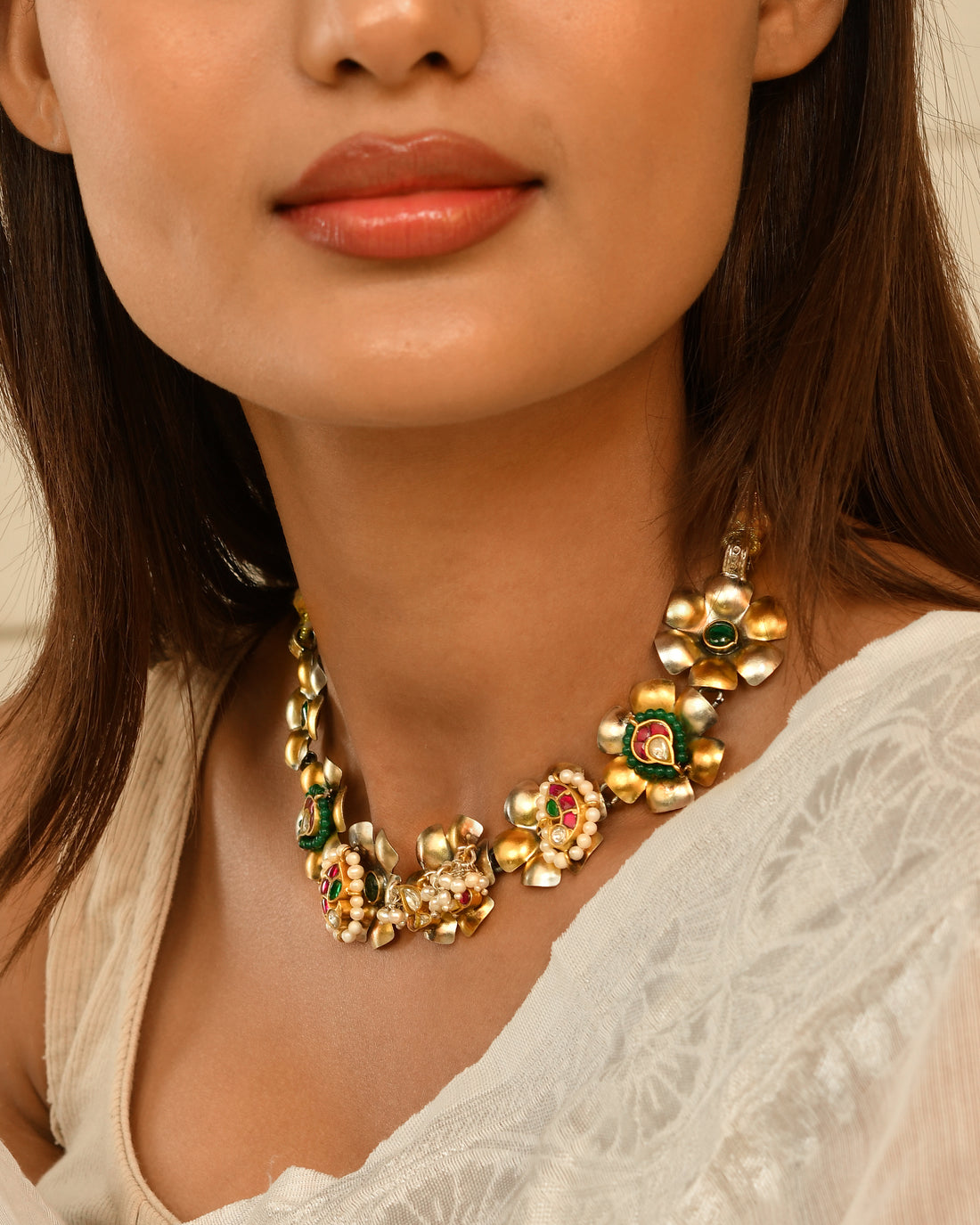 Pushpa Floral Heritage Dori Necklace Set