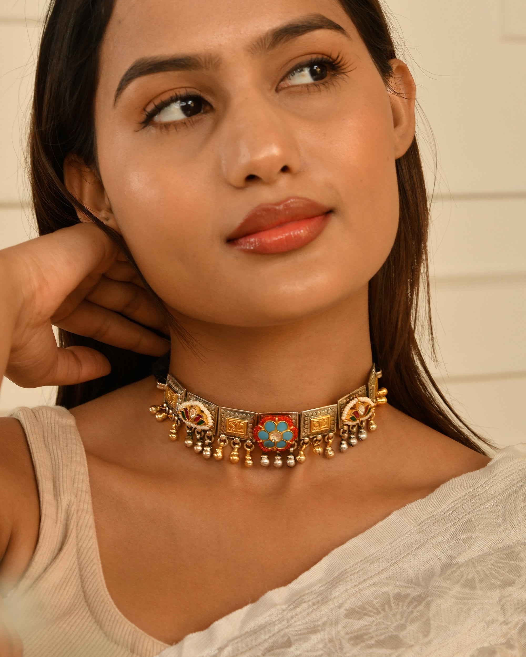 Folk Art Panel Necklace Set