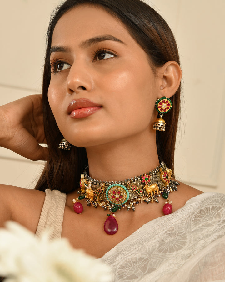 Rajwada Elephant Heritage Choker Set