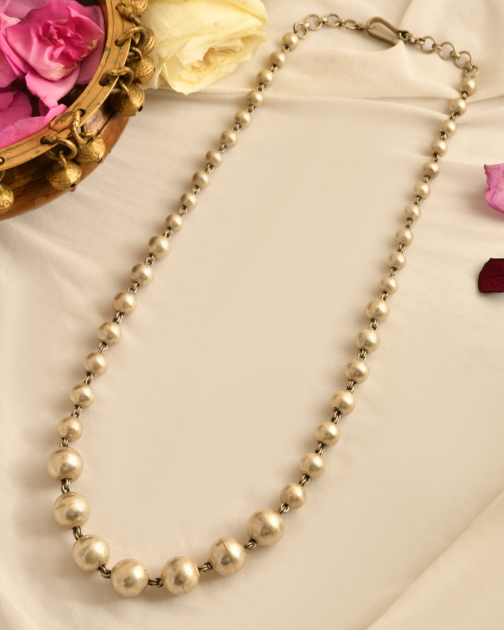 Vintage Silver Bead Mala