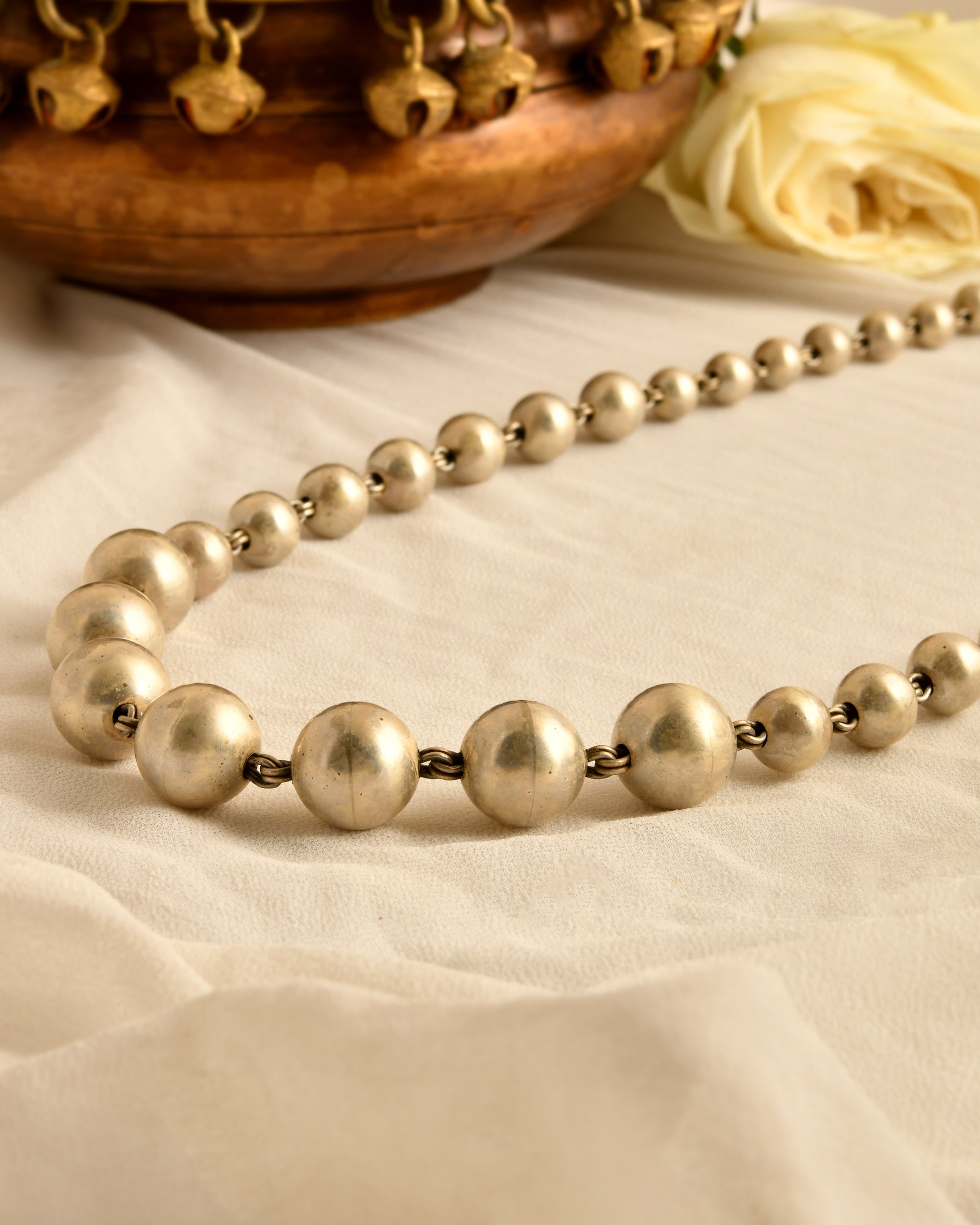 Vintage Silver Bead Mala