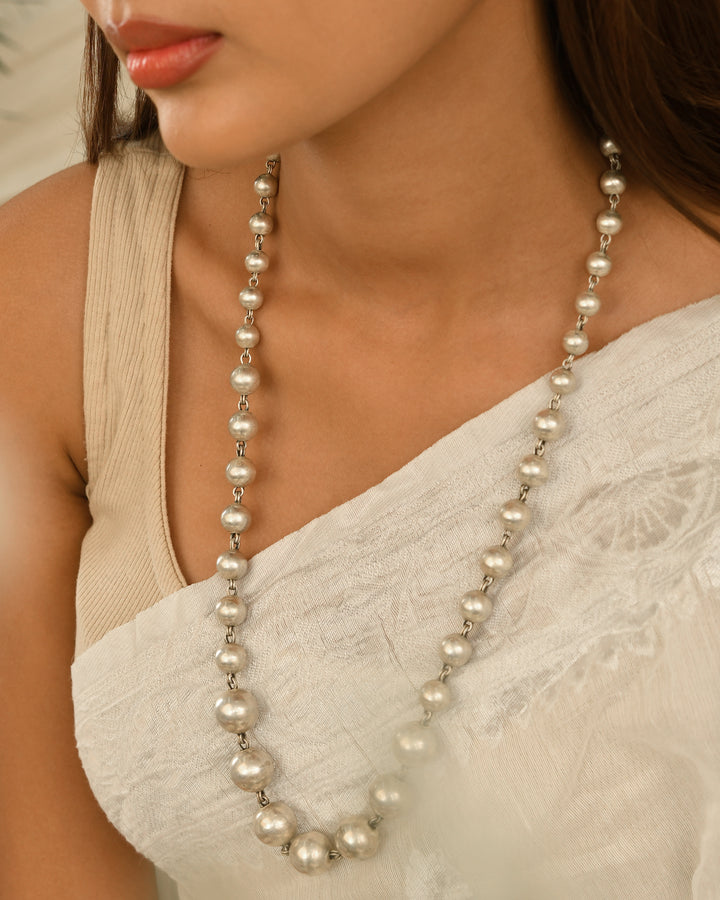 Vintage Silver Bead Mala
