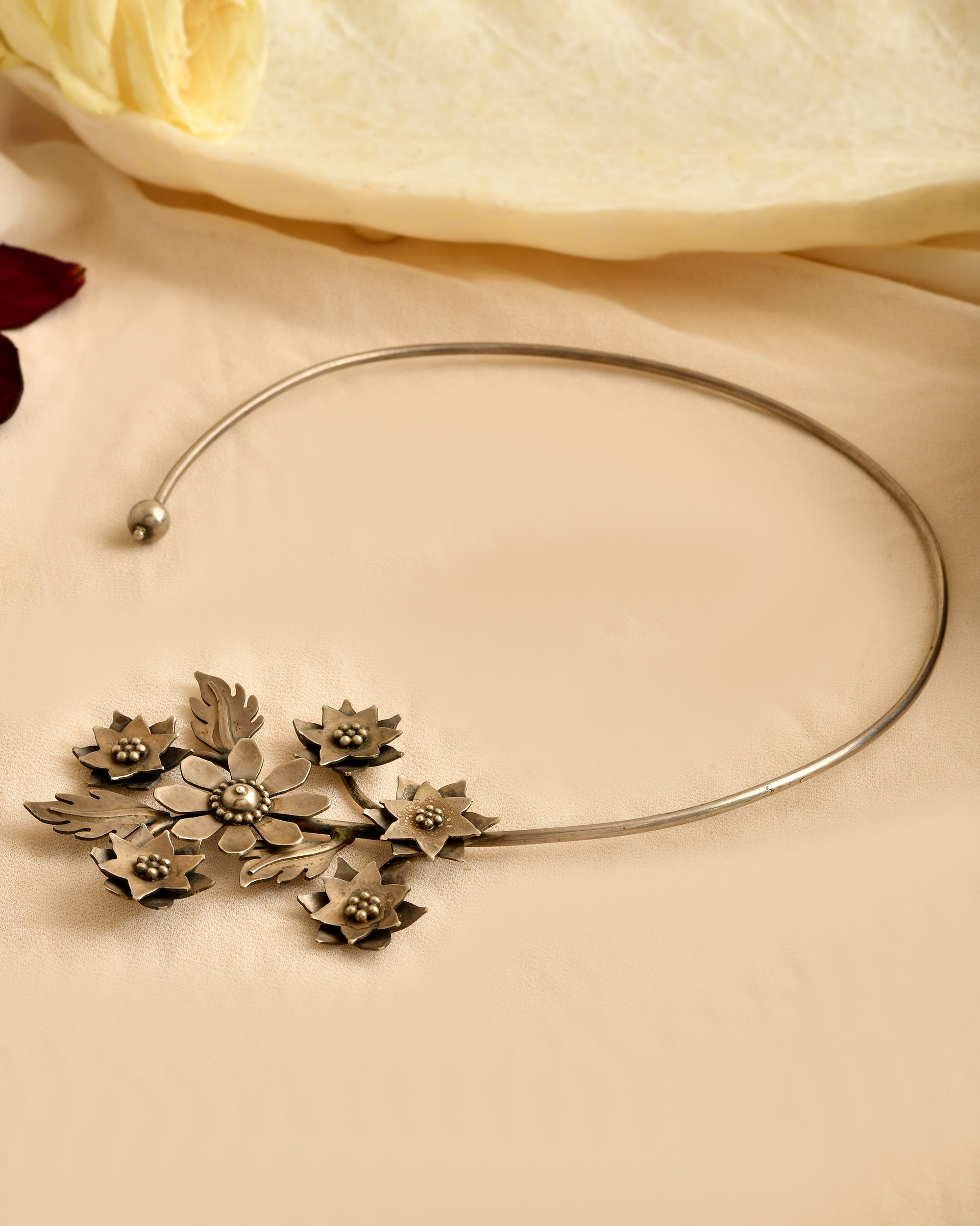 Snow Blossom Collar Necklace