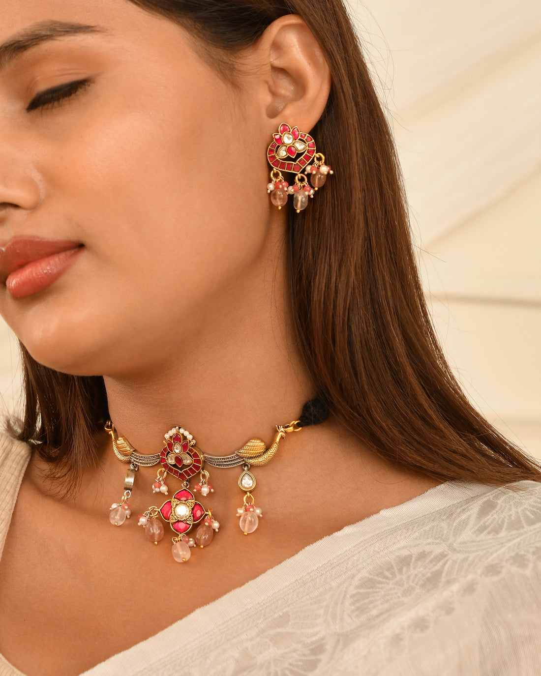 Kundan Bloom Drop Earrings