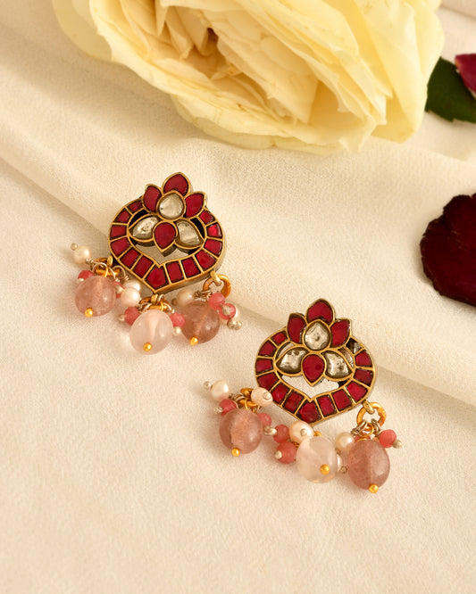 Gulnaar Floral Drop Dori Necklace Set (With Earrings)