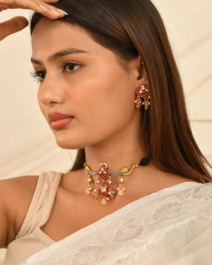 Kundan Bloom Drop Earrings