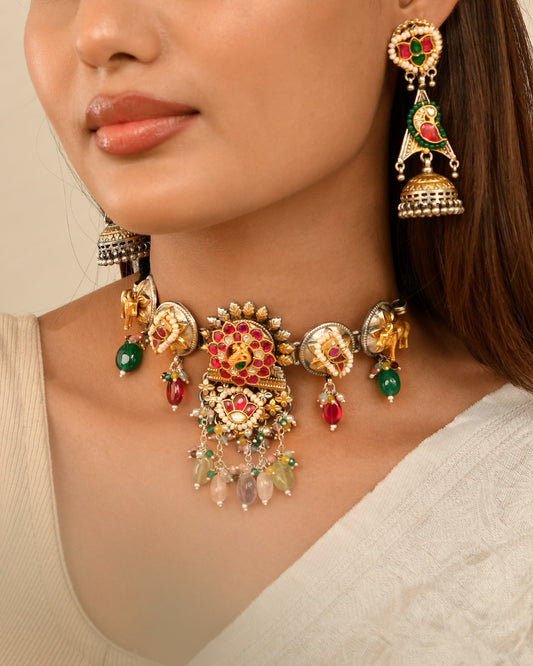 Chandrika Jhumki Heritage Necklace Set (With Earrings)