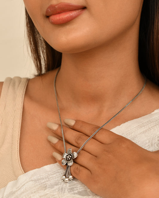Floral Charm Slider Necklace