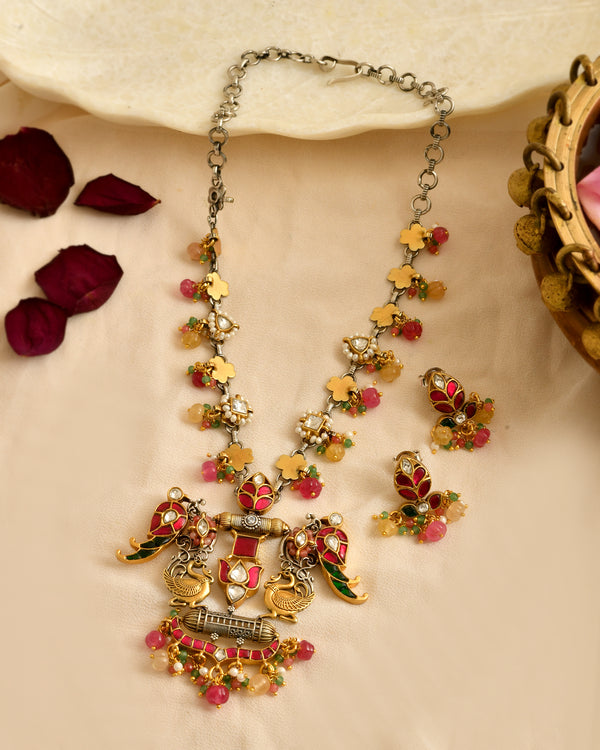 Rajsi Mayur Heritage Necklace Set (With Earrings)