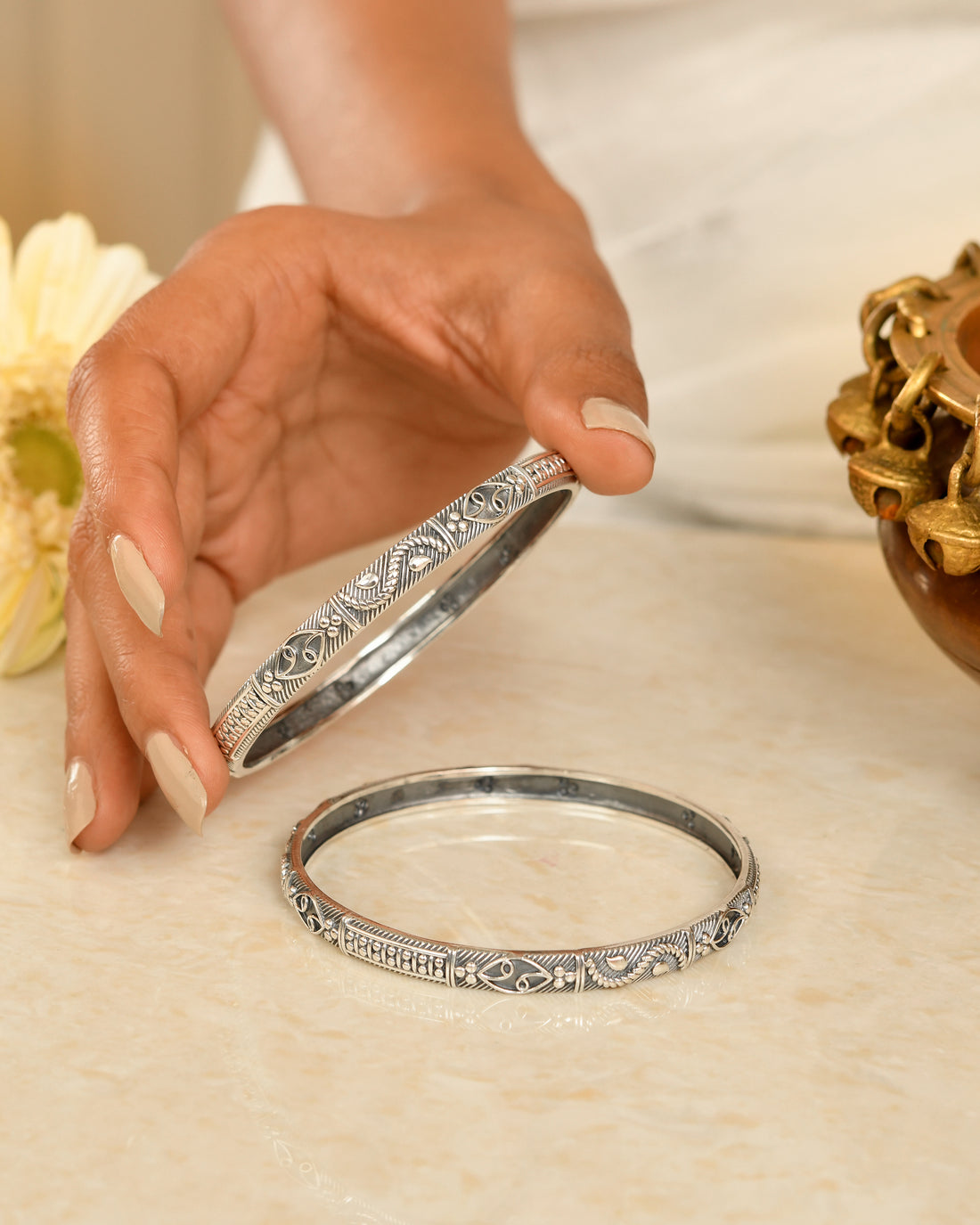 Vintage Artisan Silver Bangles