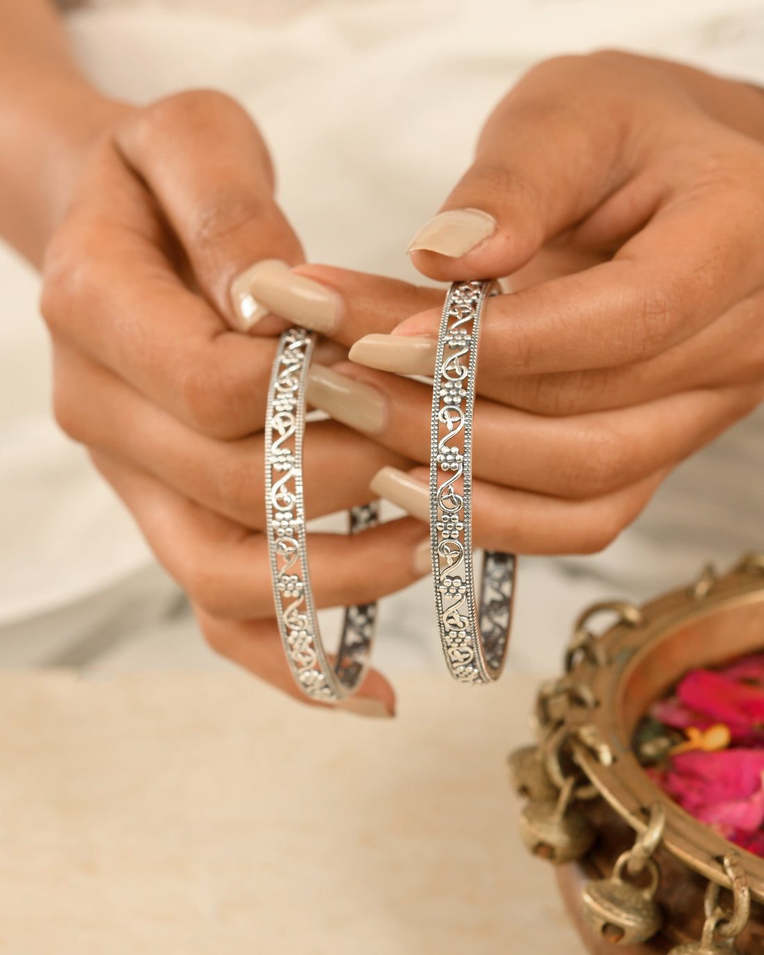 Vine Filigree Silver Bangles