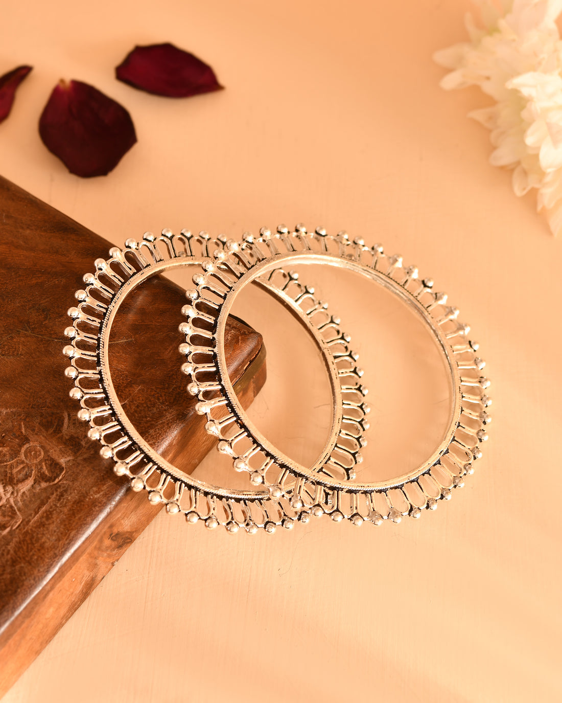 Sunray Fringe Silver Bangles