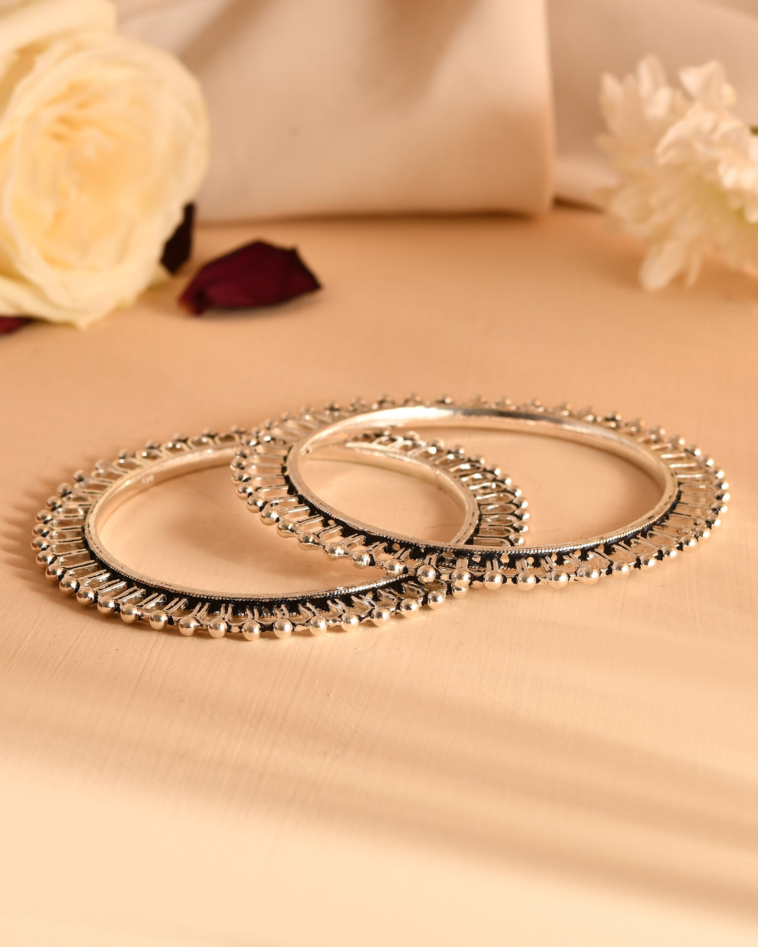 Sunray Fringe Silver Bangles