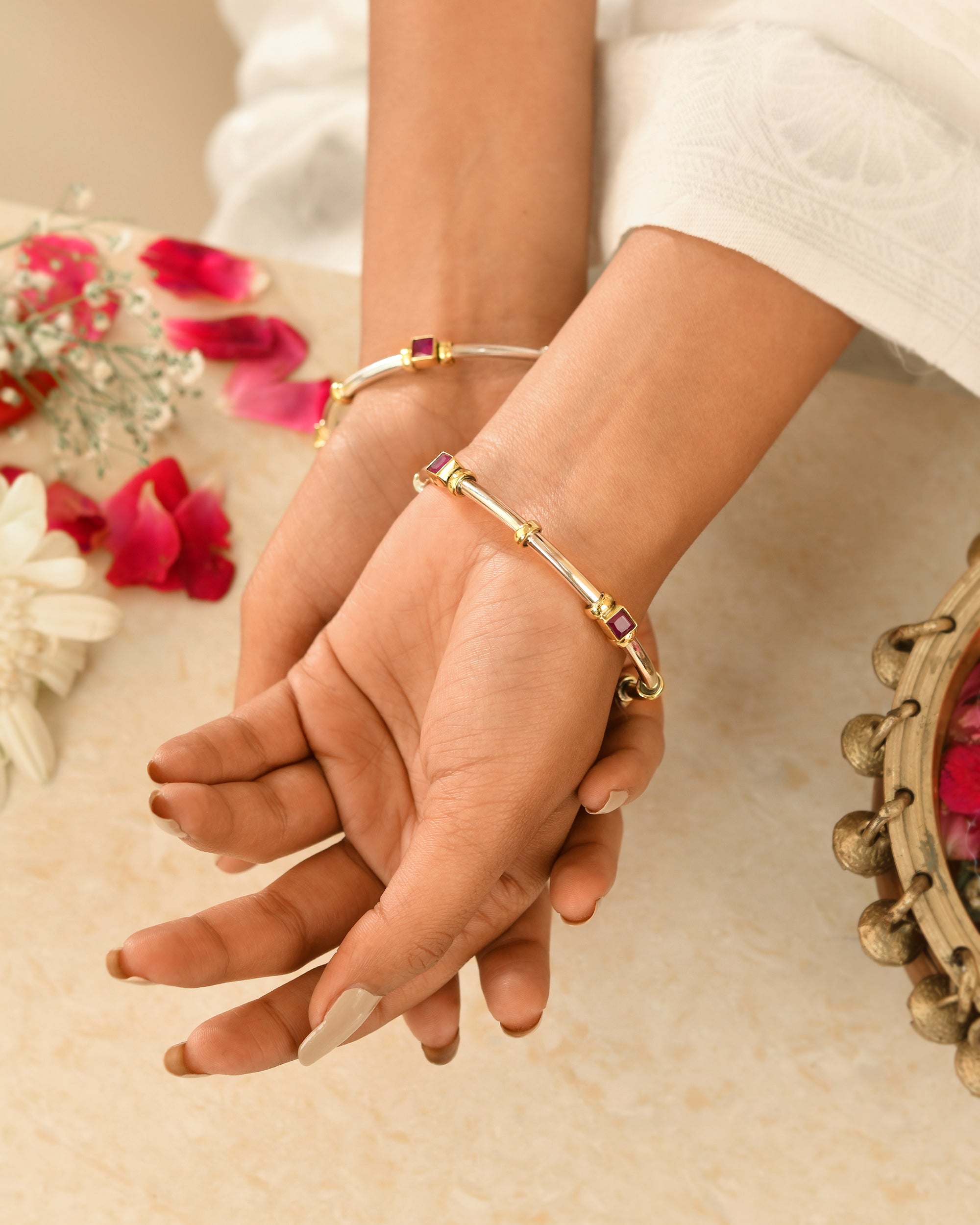 Ruby Accent Contemporary Bangles