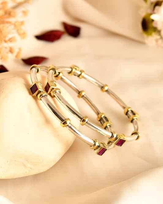 Ruby Accent Contemporary Bangles