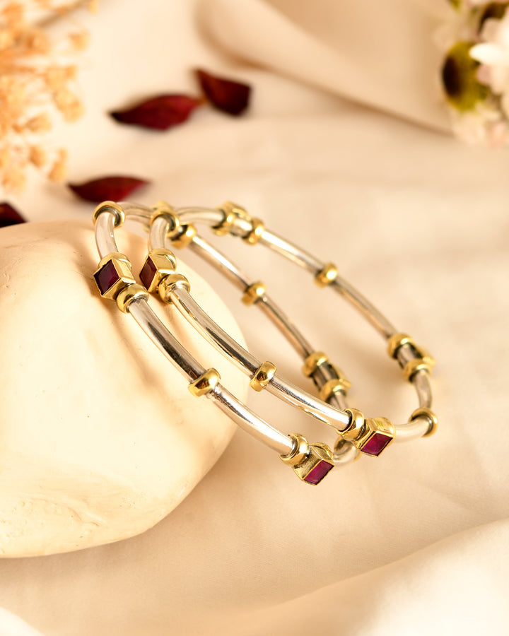 Ruby Accent Contemporary Bangles