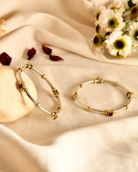 Ruby Accent Contemporary Bangles