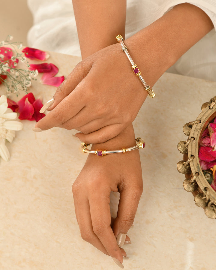 Ruby Accent Contemporary Bangles