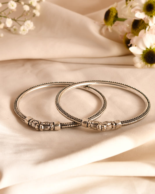Classic Textured Silver Bangles