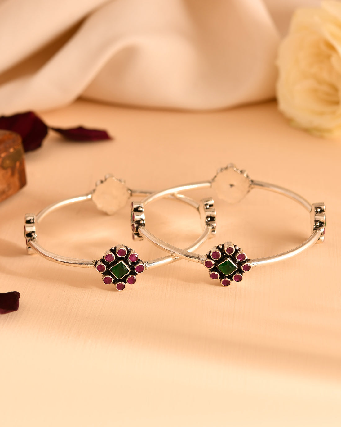 Emerald Bloom Heritage Bangles