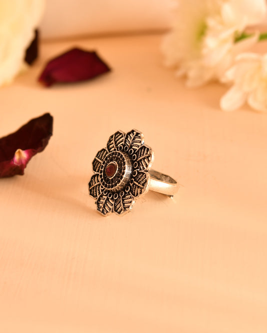 Lotus Bloom Silver Ring