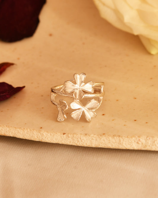 Floral Vine Silver Ring
