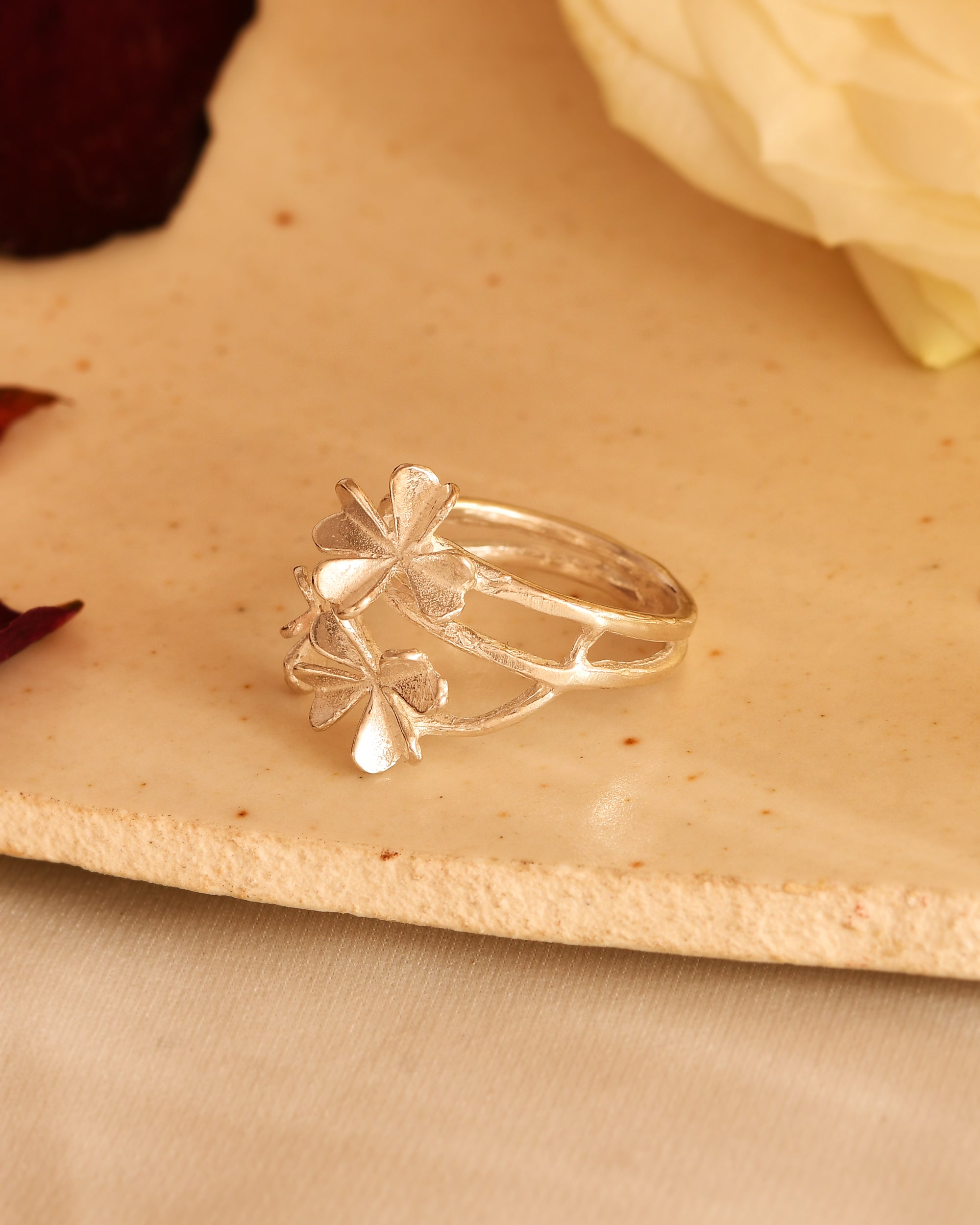 Floral Vine Silver Ring