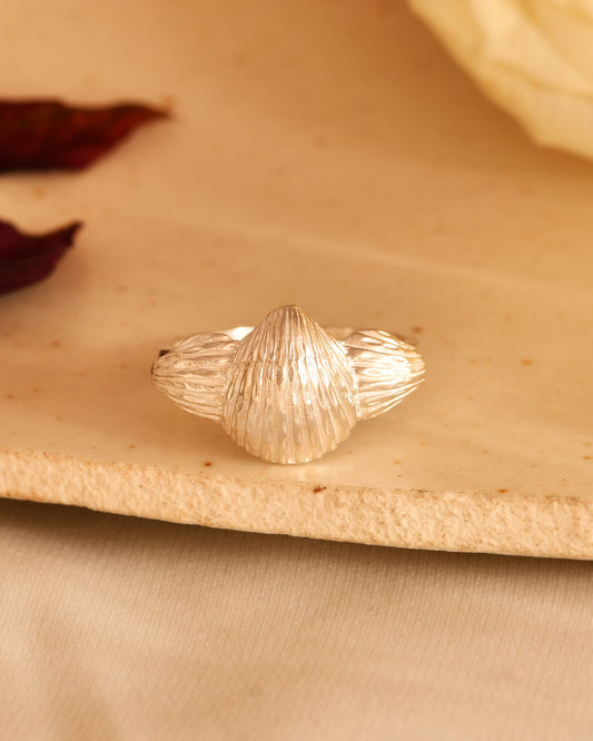 Feather Bloom Silver Ring