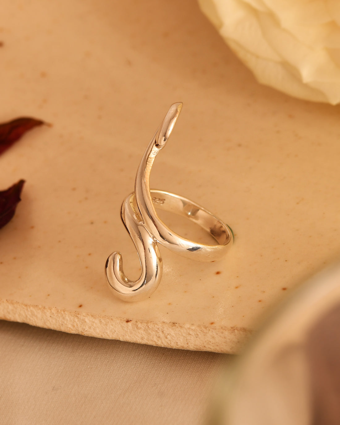 Ruby Twist Silver Ring