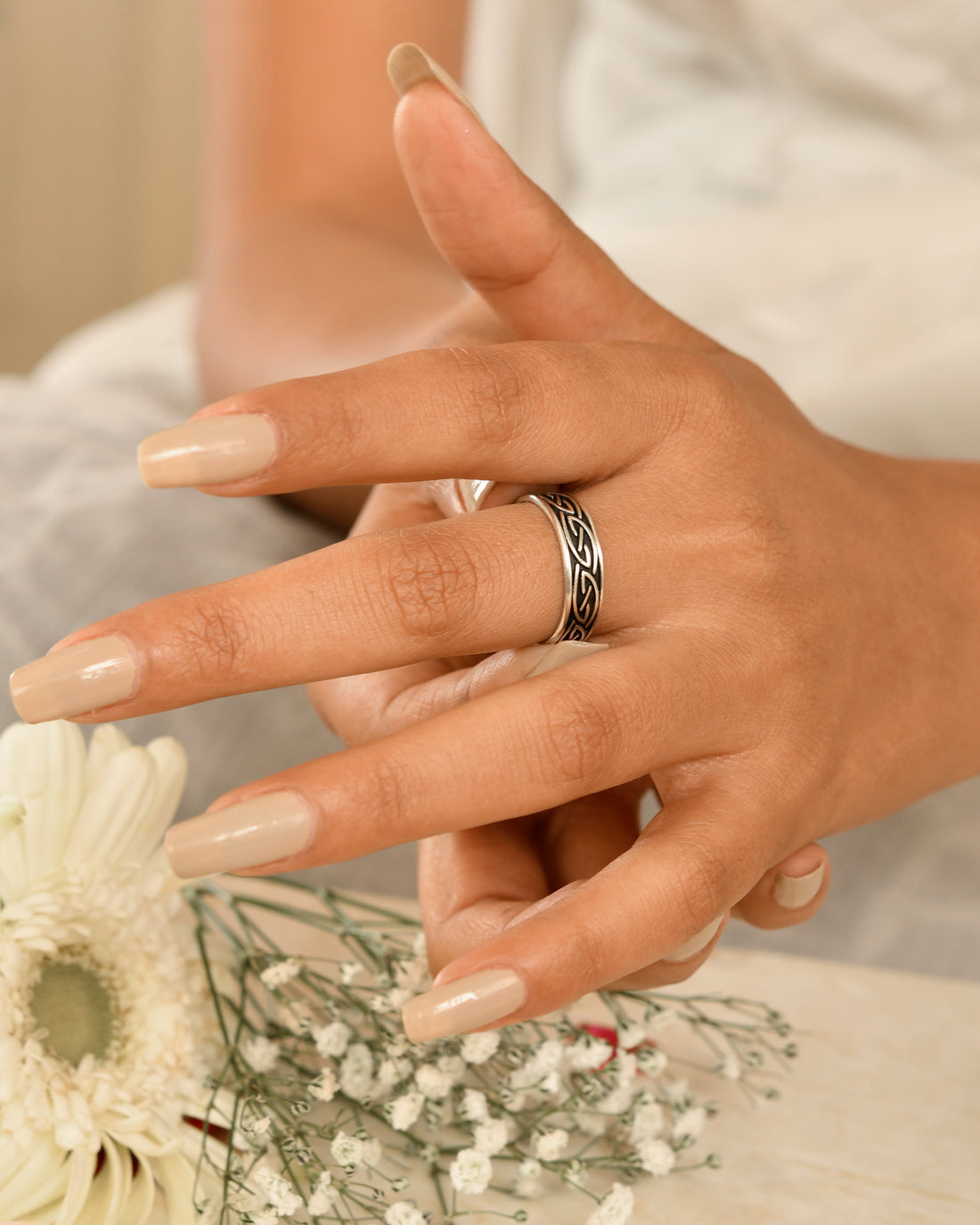 Celtic Weave Silver Band Ring