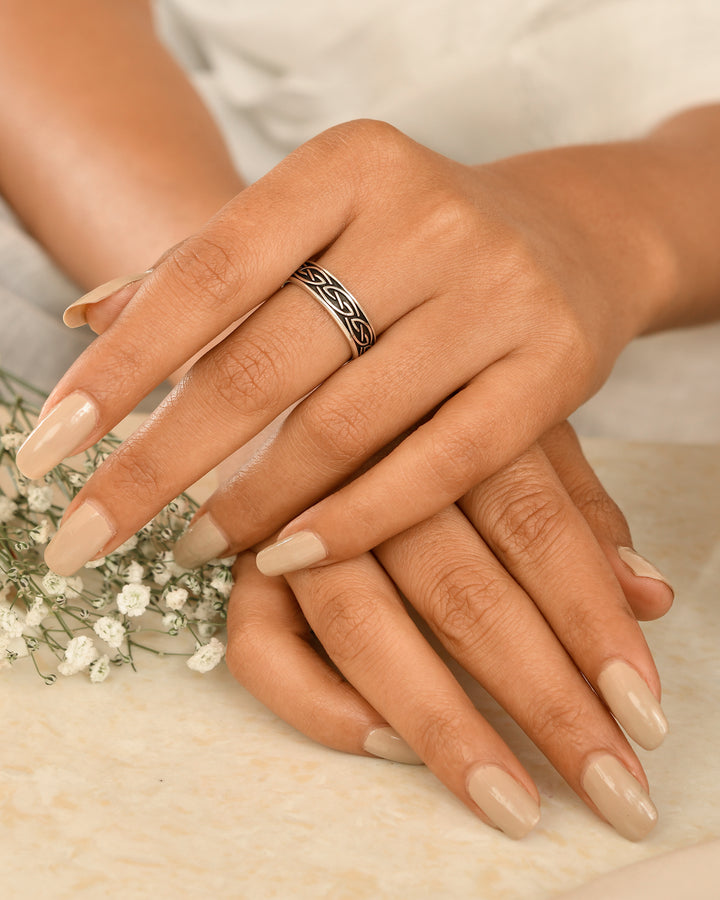 Celtic Weave Silver Band Ring