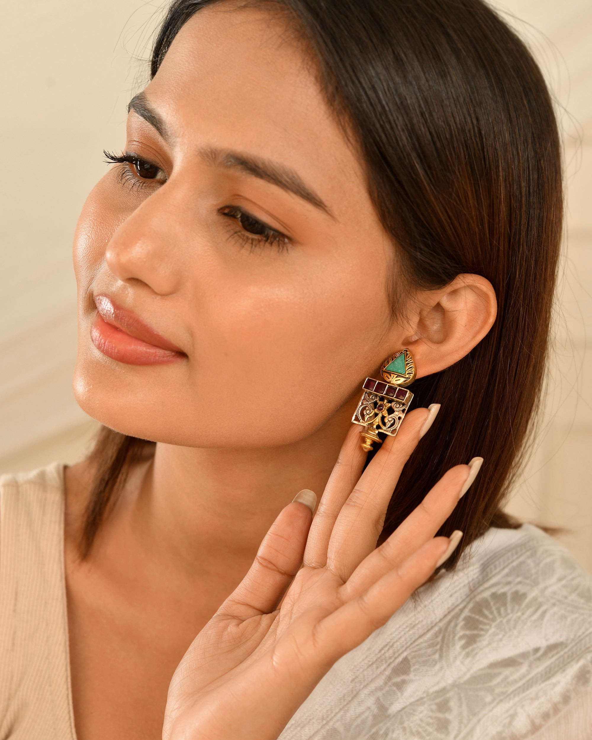 Heritage Temple Drop Earrings