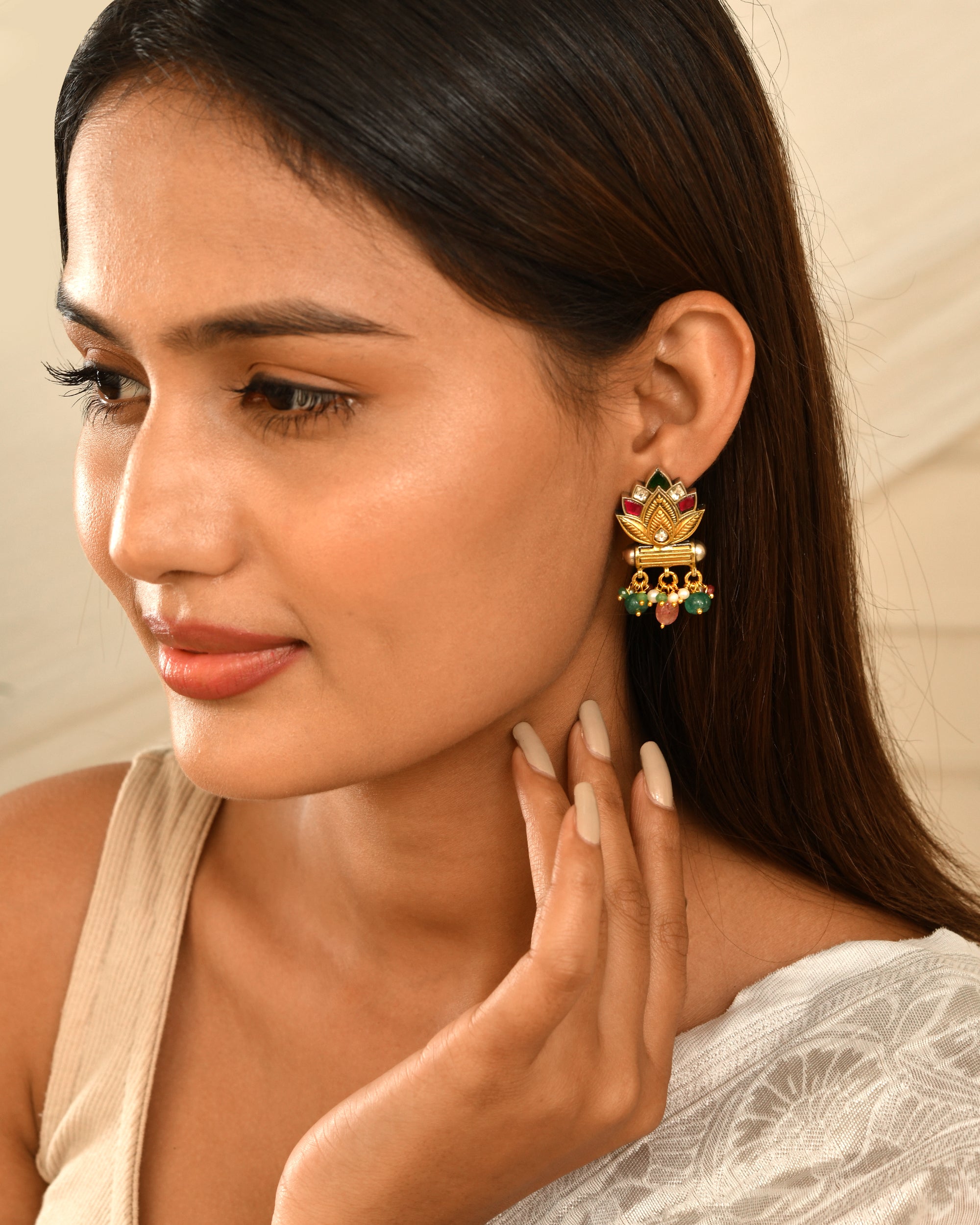 Lotus Garden Silver Earrings
