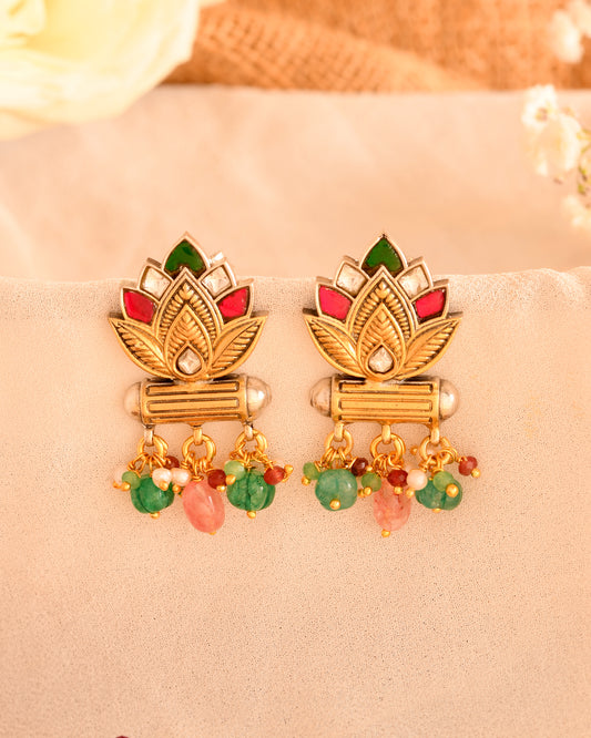 Lotus Garden Silver Earrings