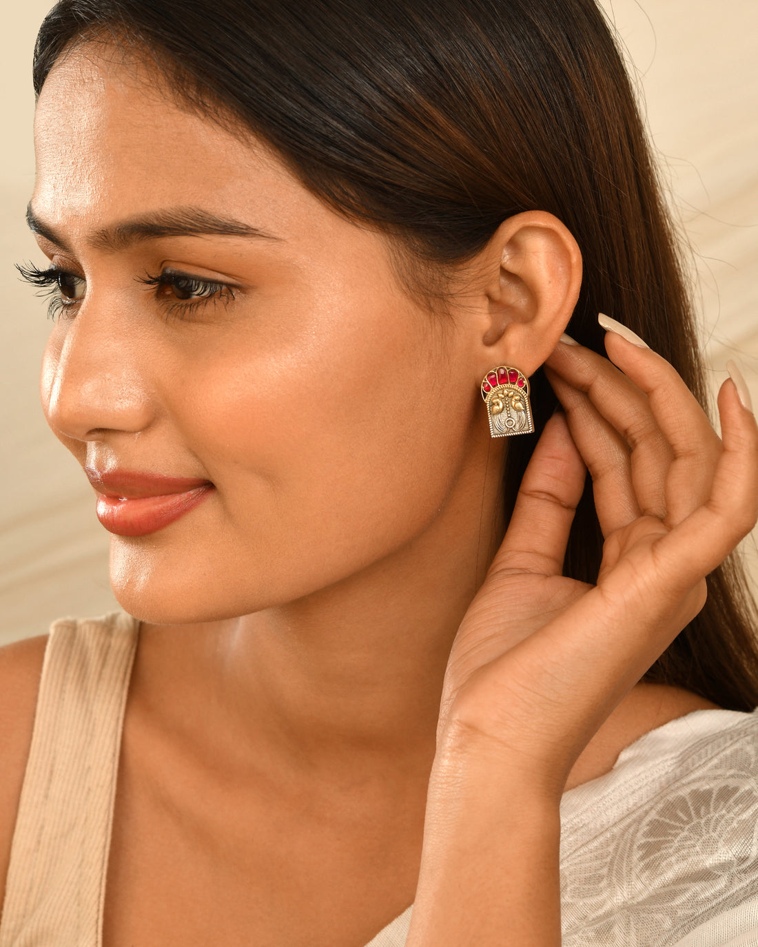 Heritage Arch Silver Stud Earrings