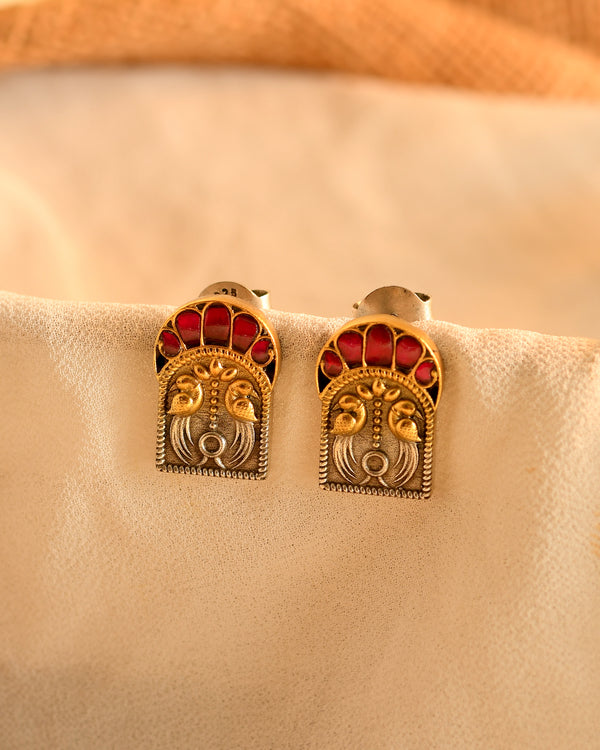 Heritage Arch Silver Stud Earrings