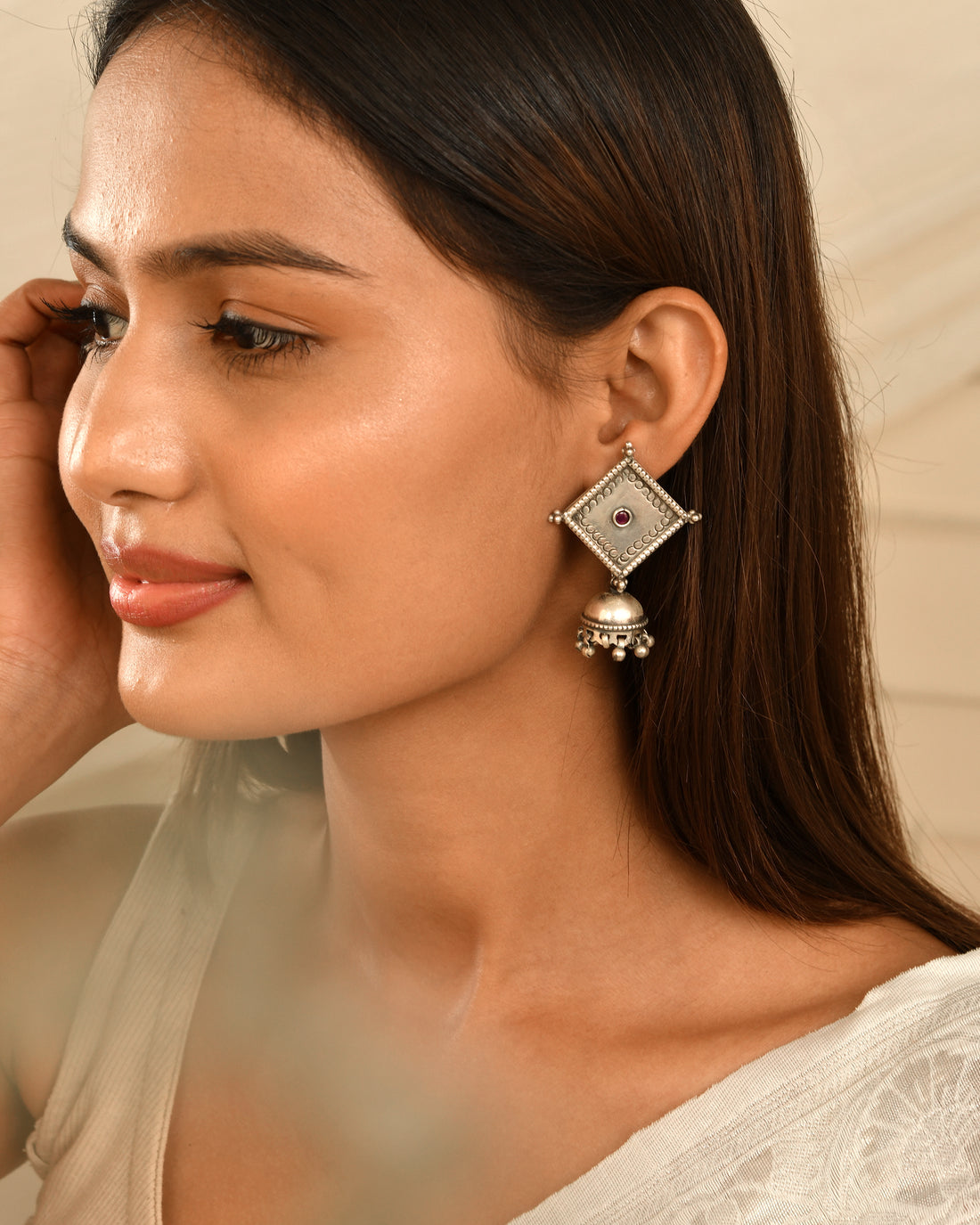 Royal Jhumki Frame Earrings