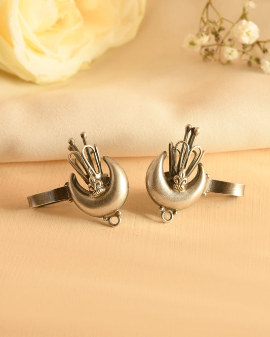 Crescent Charm Silver Earrings