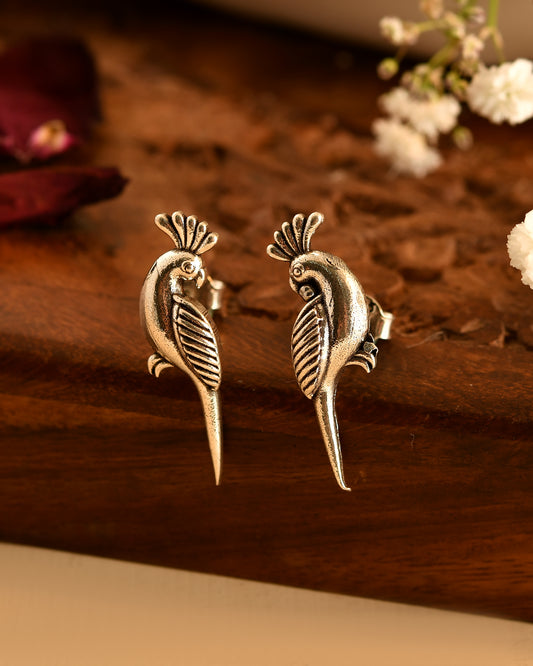 Graceful Sparrow Silver Earrings