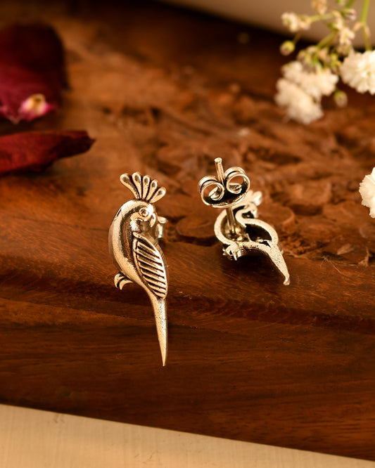 Graceful Sparrow Silver Earrings