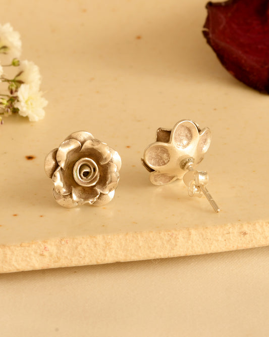 Petite Blossom Silver Stud Earrings