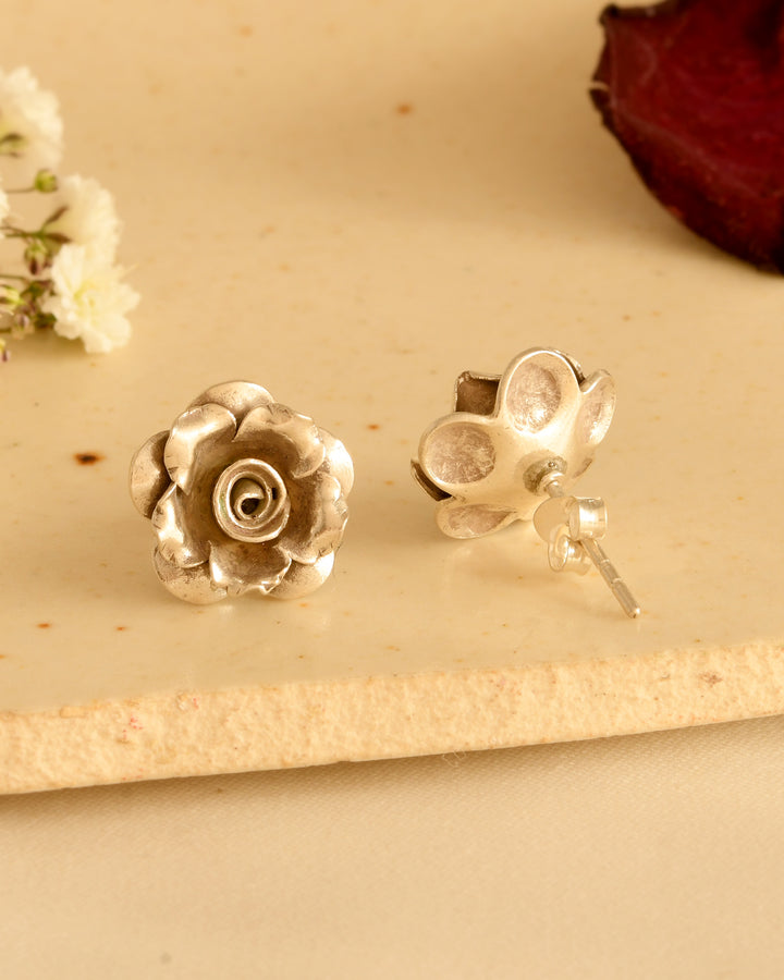 Petite Blossom Silver Stud Earrings